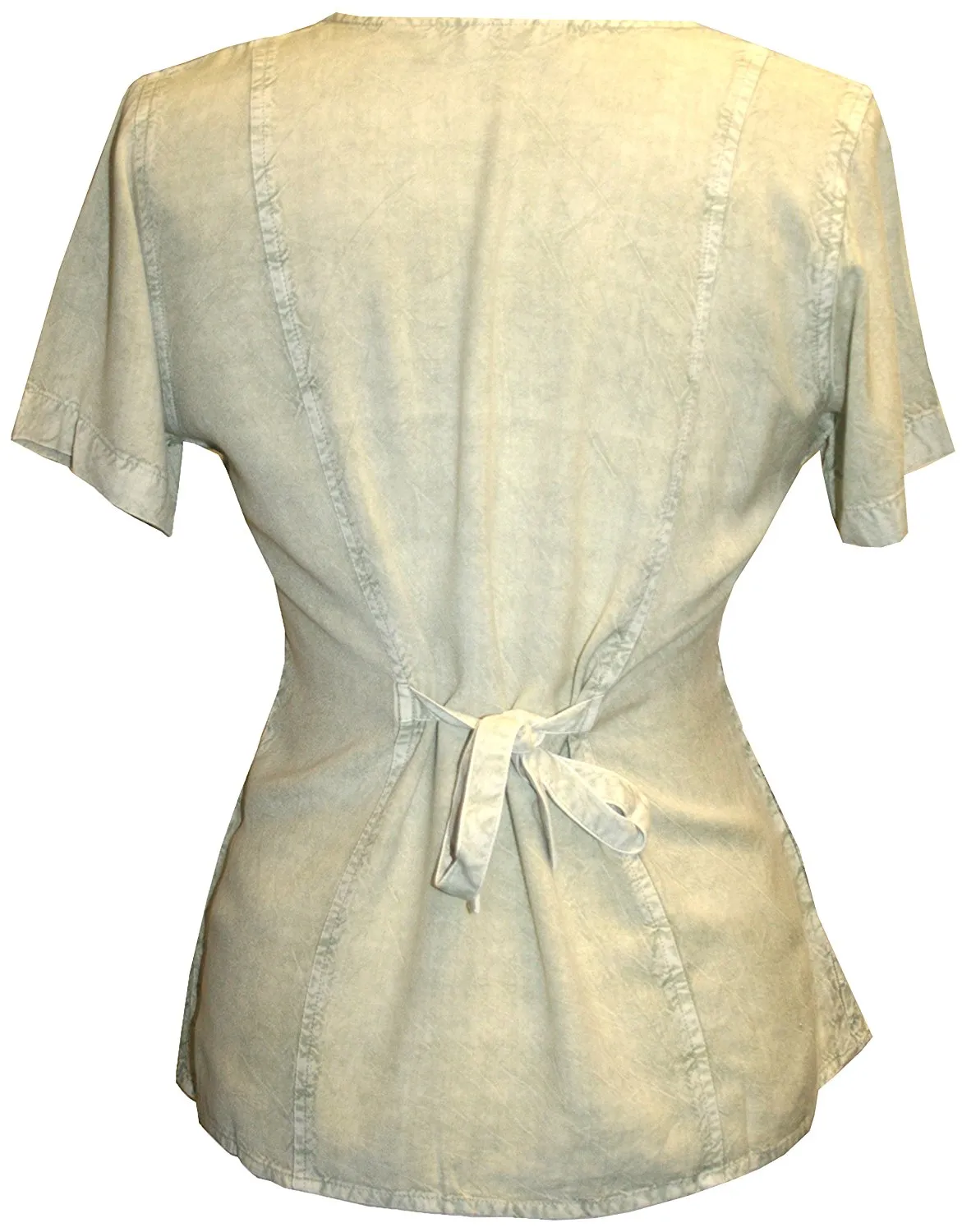 118 B Medieval Renaissance Gypsy Ruffle Cross Blouse