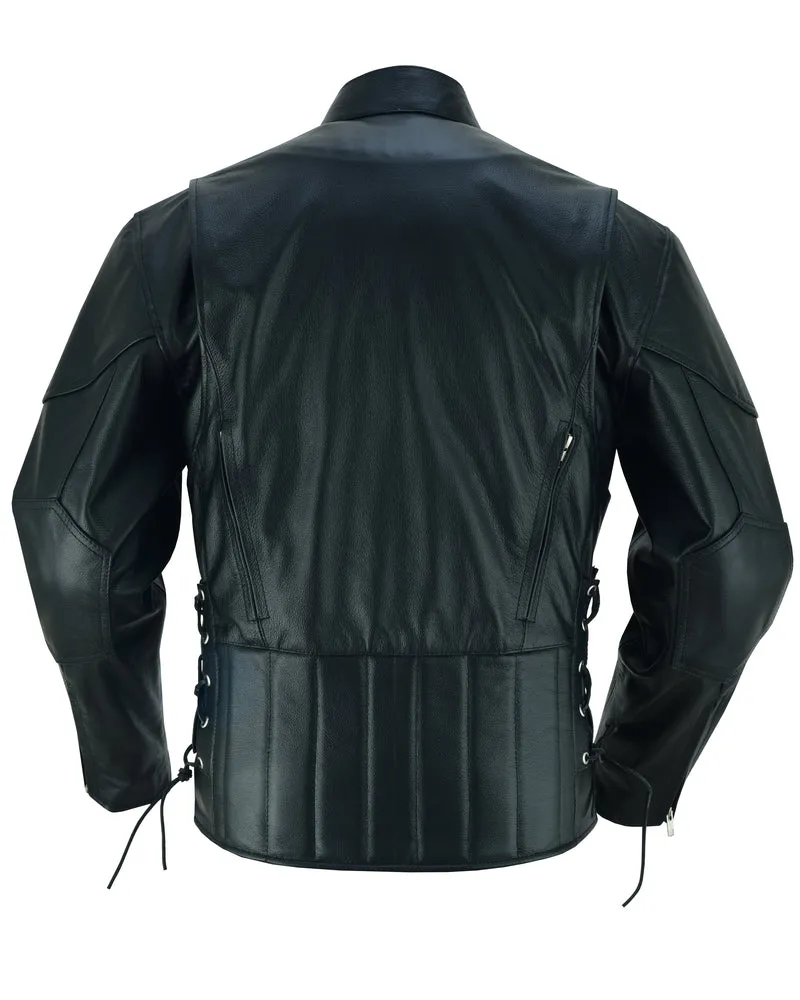 AM Knucklehead Premium Black Men’s Leather Motorcycle Jacket