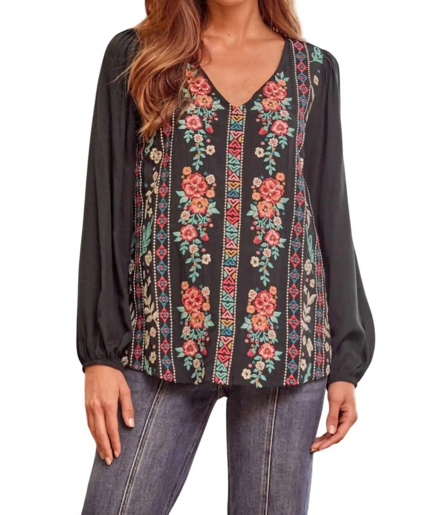 Andree By Unit - Floral Embroidered Blouse