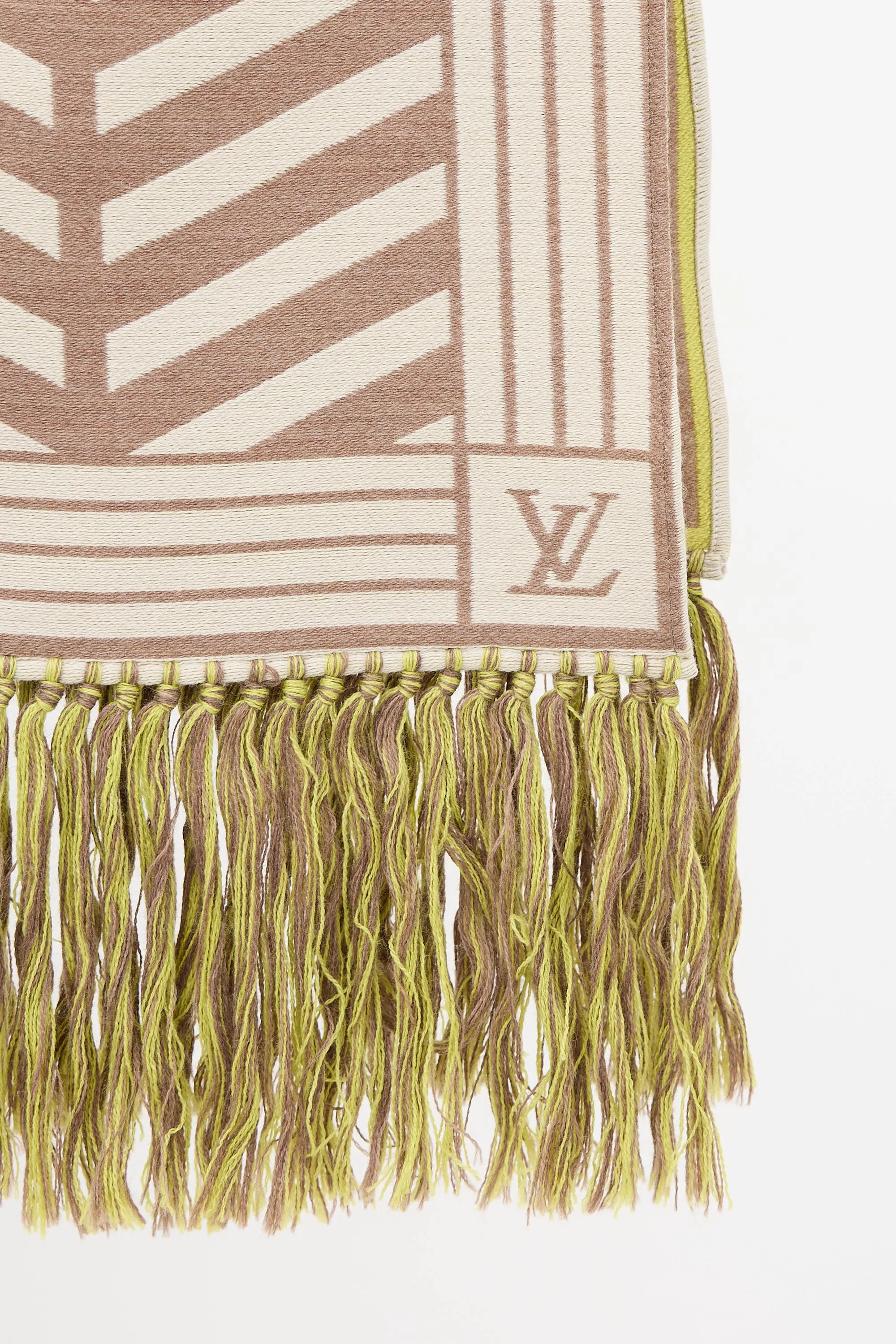 Brown & Multi Wool Intarsia Scarf