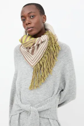 Brown & Multi Wool Intarsia Scarf