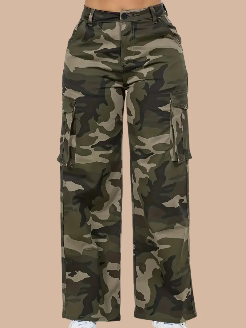 Camouflage Straight Cargo Pants