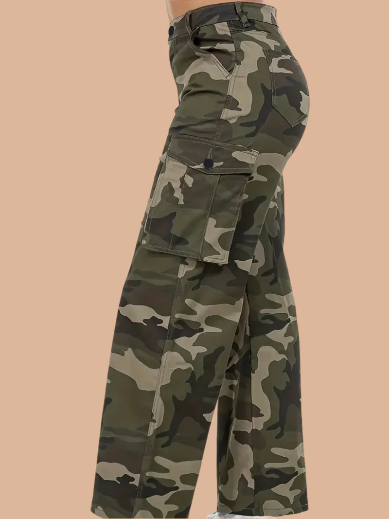 Camouflage Straight Cargo Pants
