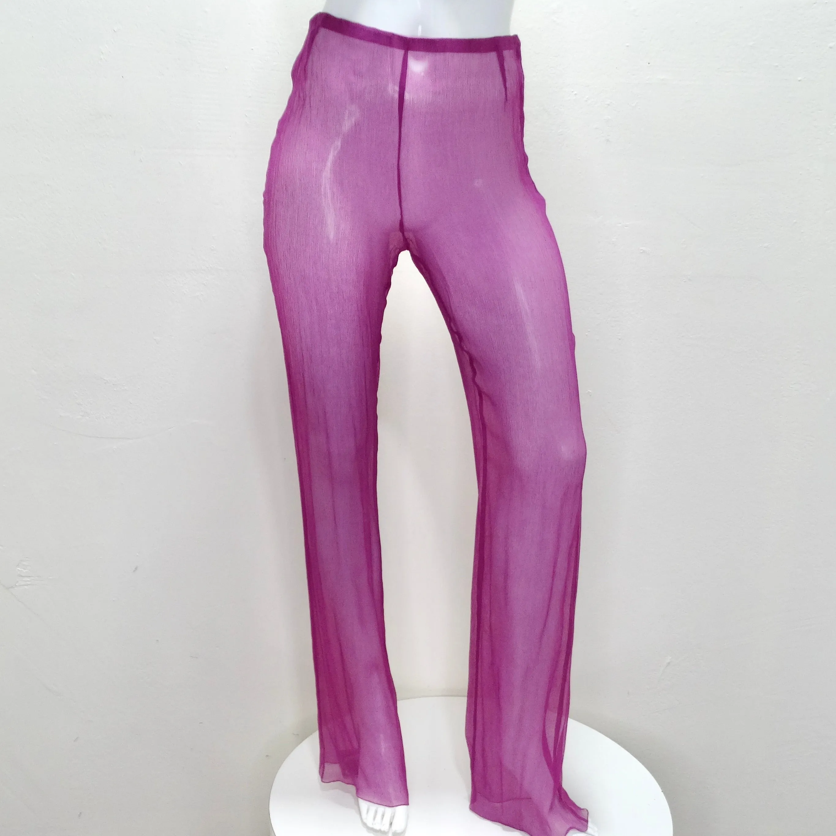 Chanel 2000 Purple Silk Dress, Pant & Belt Set