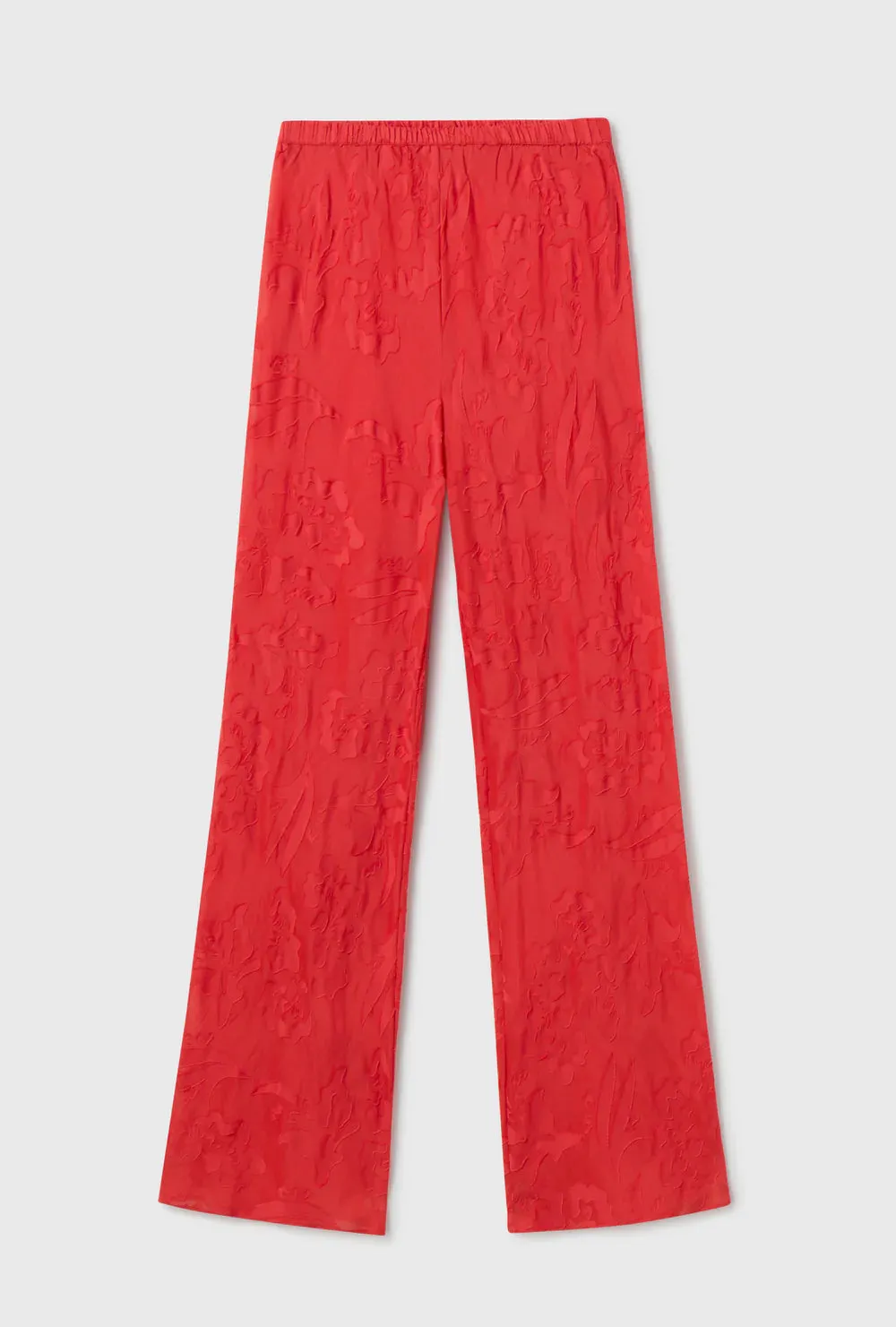 Clip Silk Bias Cut Pants - Geranium
