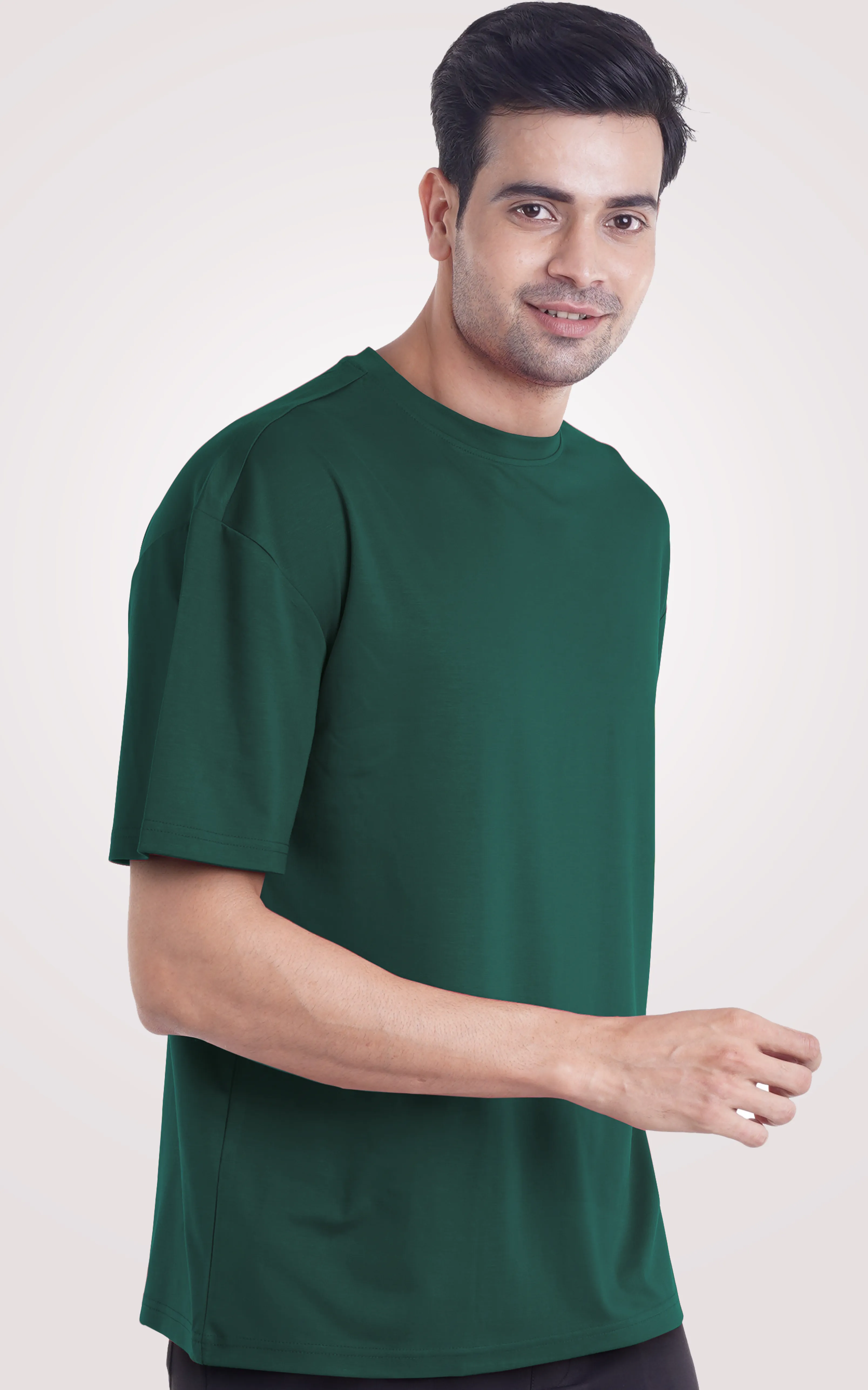 Cooldown plain Dark Green Oversized T-Shirt