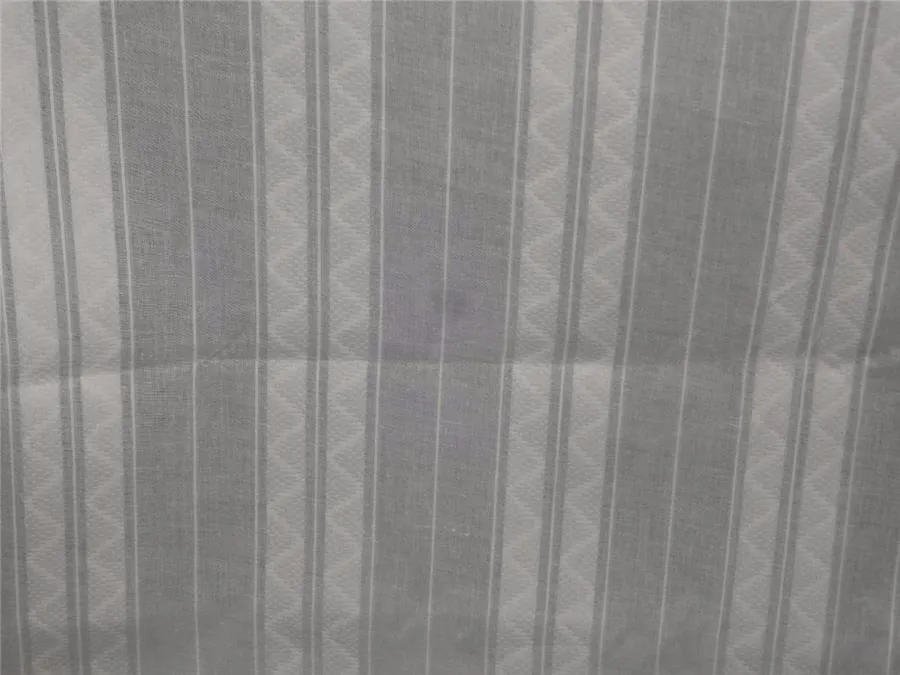 Cotton Organdy White with Dobby Design stripe Fabric ~ 44 " wide sold by the yard.