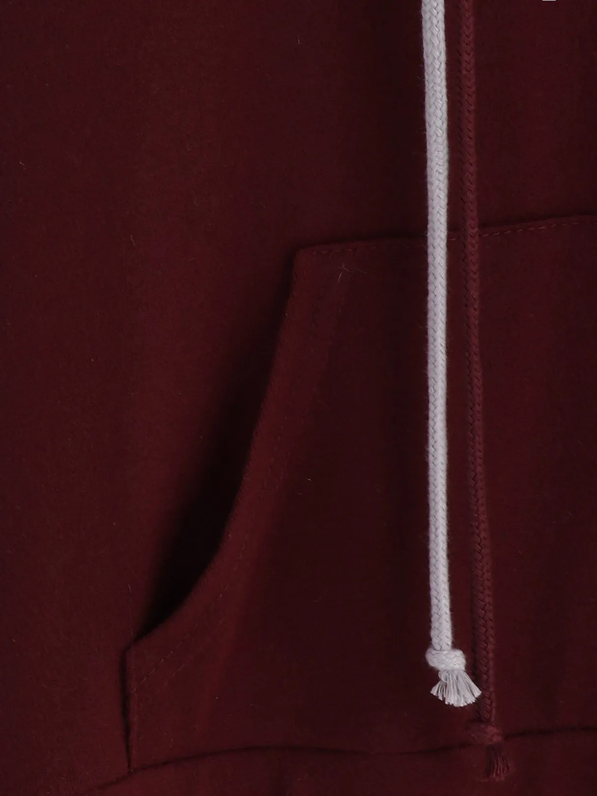 Custom Drape Sagging Plain Side Pockets Long Sleeve Burgundy T-Shirts