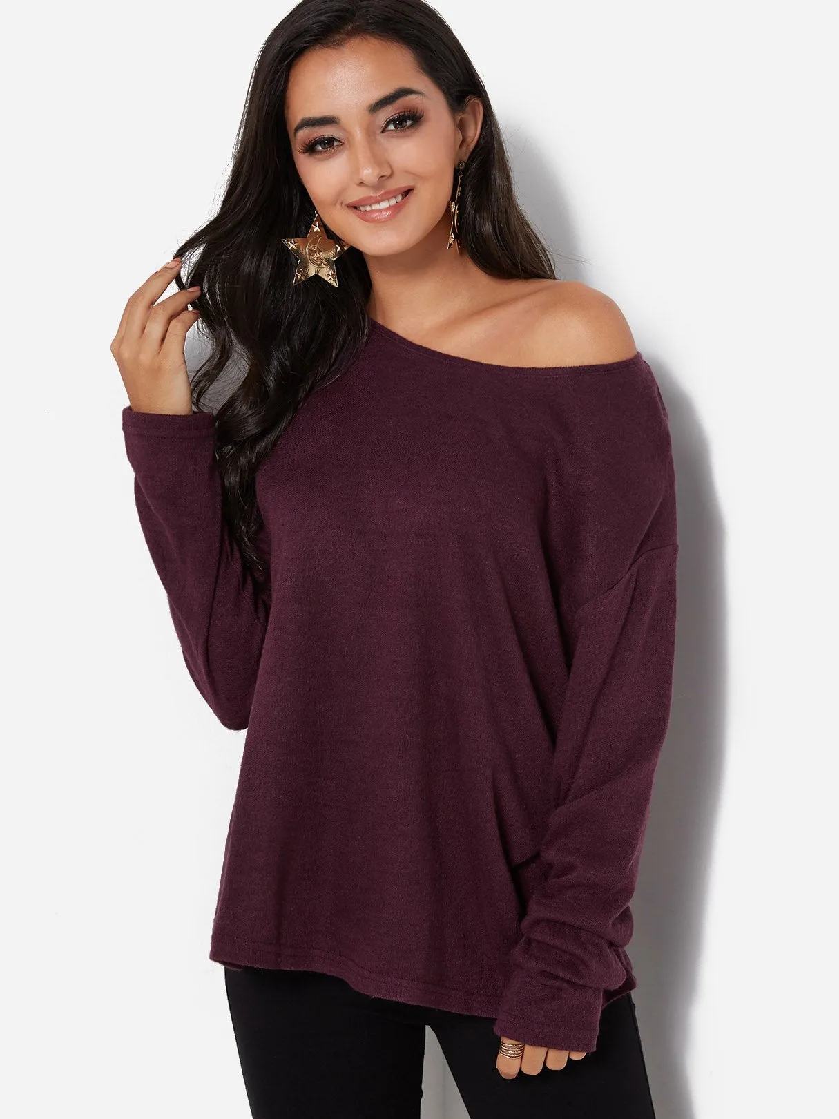 Custom Plain Long Sleeve Round Neck Fashion Tee