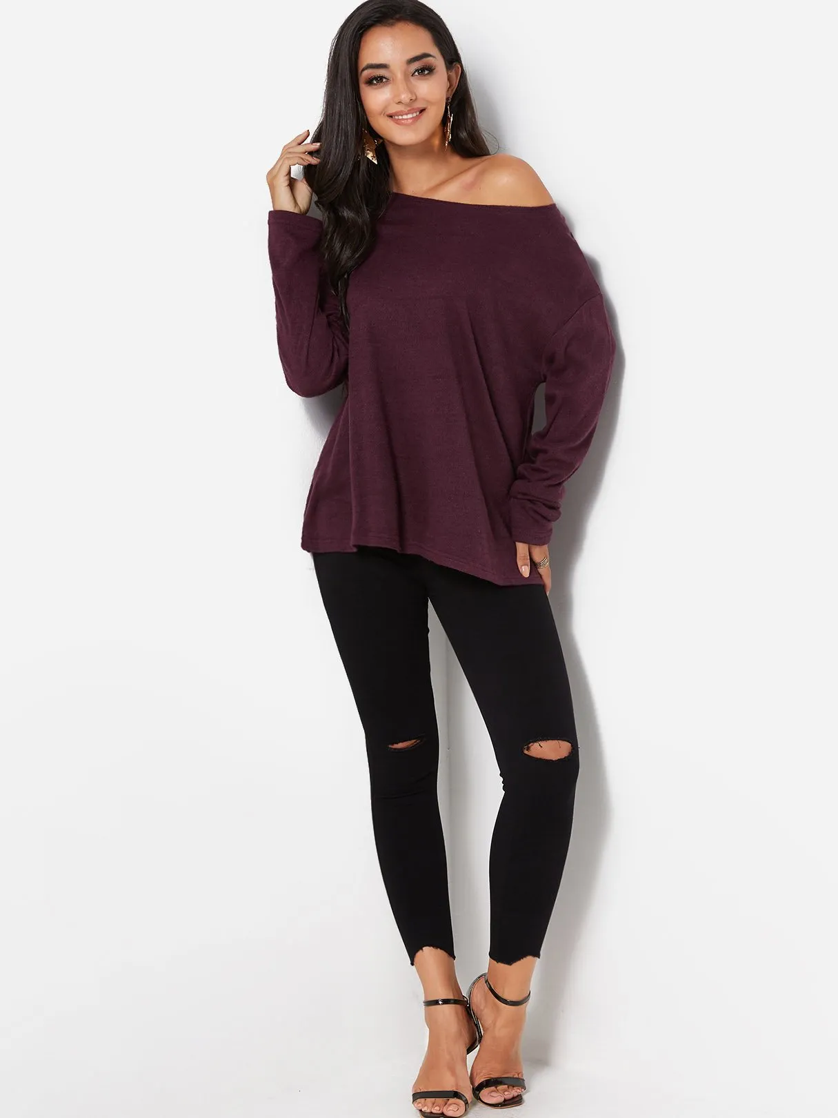 Custom Plain Long Sleeve Round Neck Fashion Tee