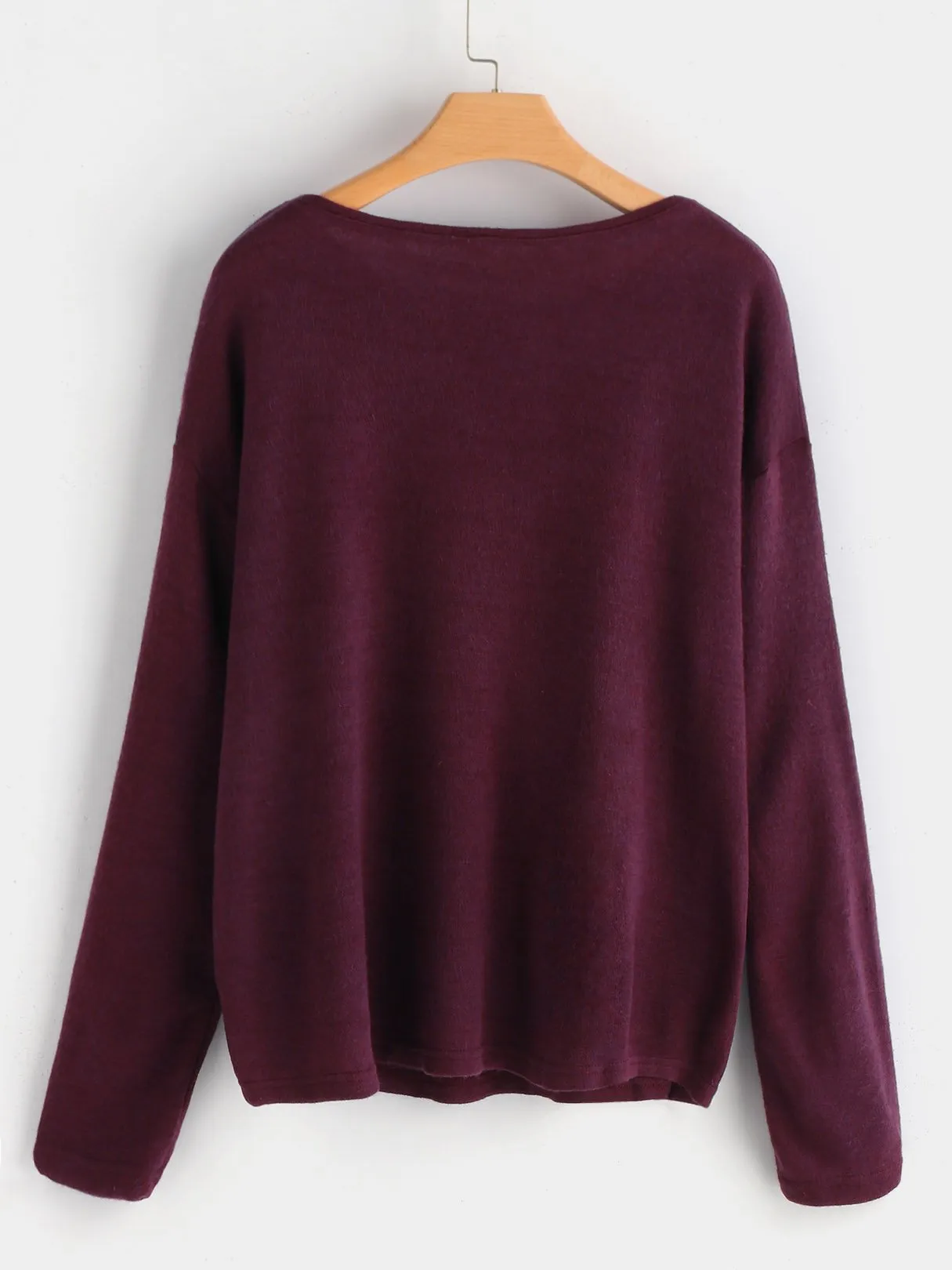 Custom Plain Long Sleeve Round Neck Fashion Tee