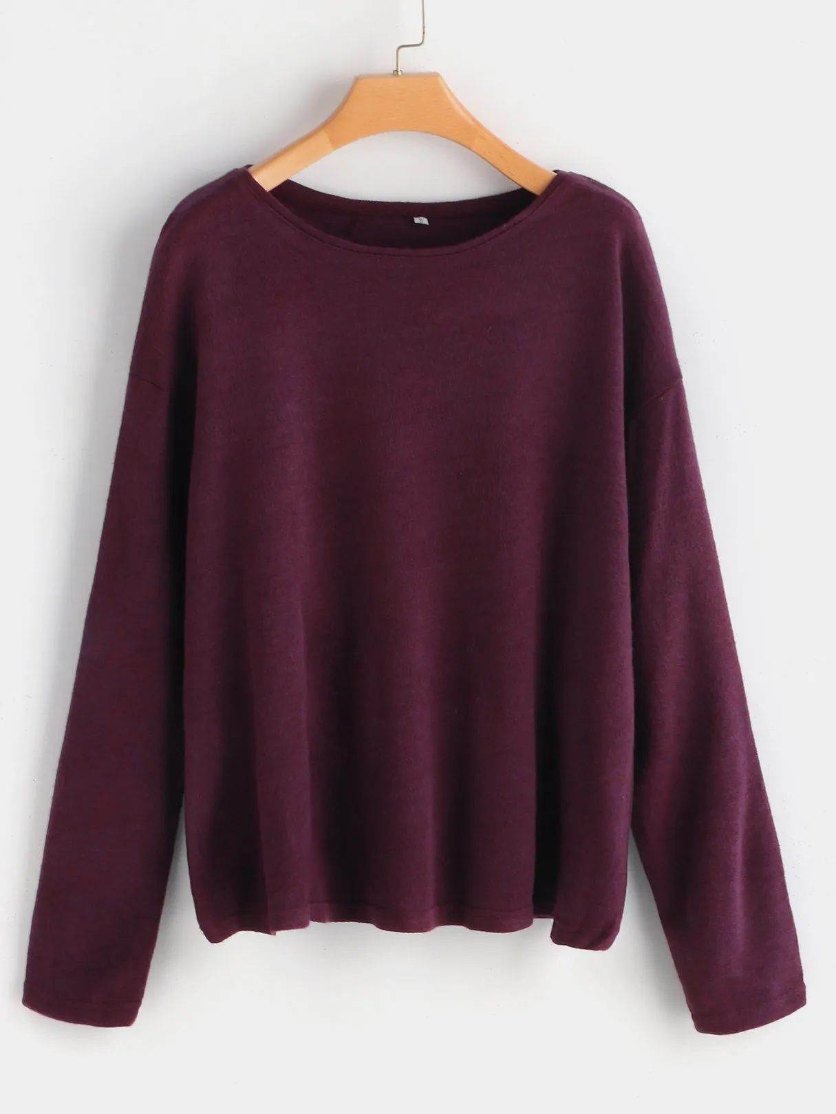 Custom Plain Long Sleeve Round Neck Fashion Tee