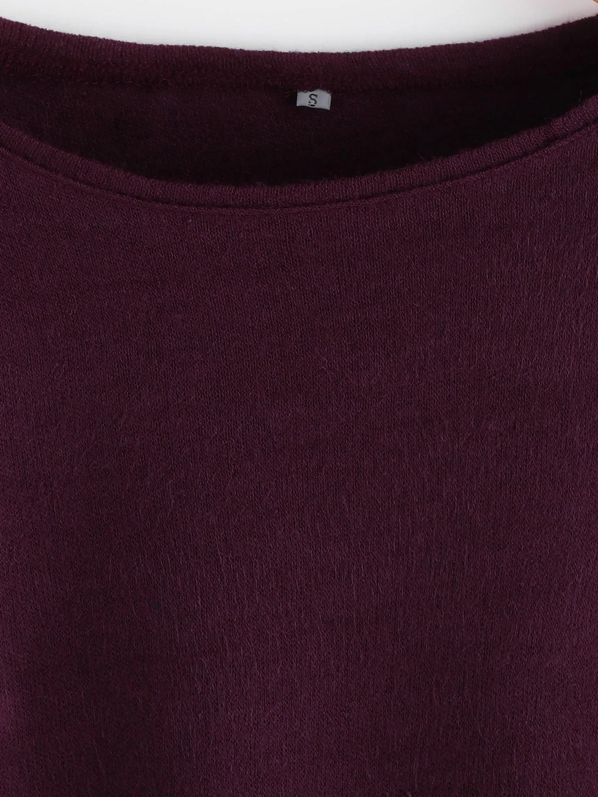 Custom Plain Long Sleeve Round Neck Fashion Tee