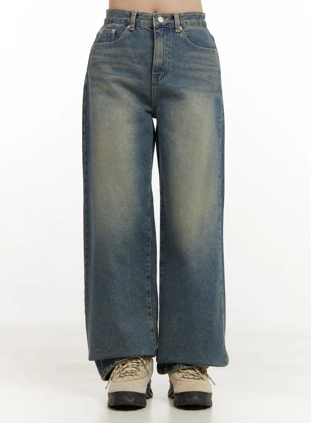 Hailey Washed Straight Fit Denim Jeans ON429