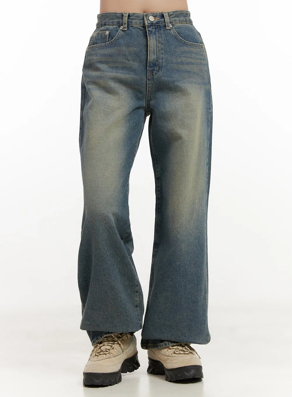 Hailey Washed Straight Fit Denim Jeans ON429