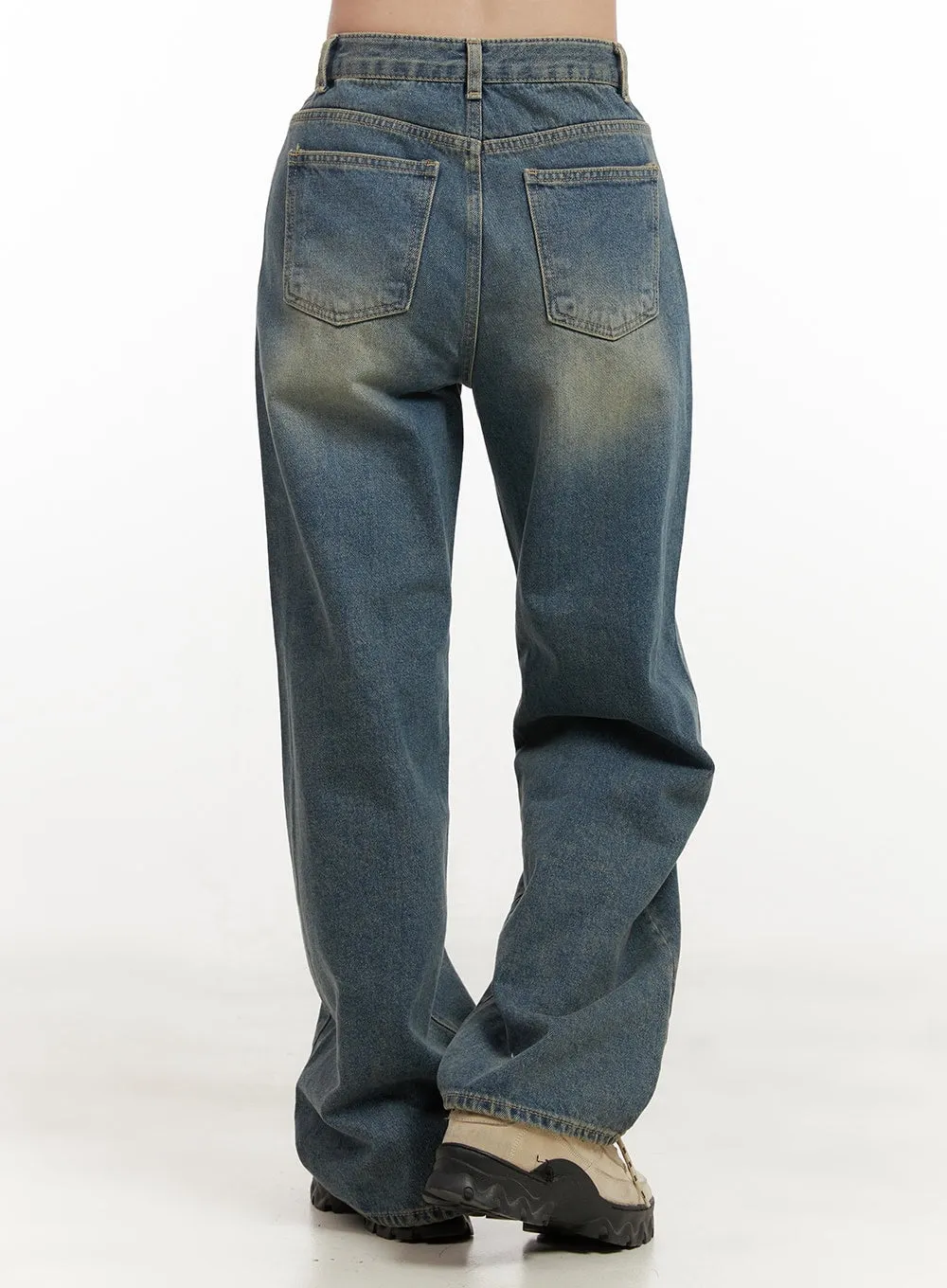 Hailey Washed Straight Fit Denim Jeans ON429