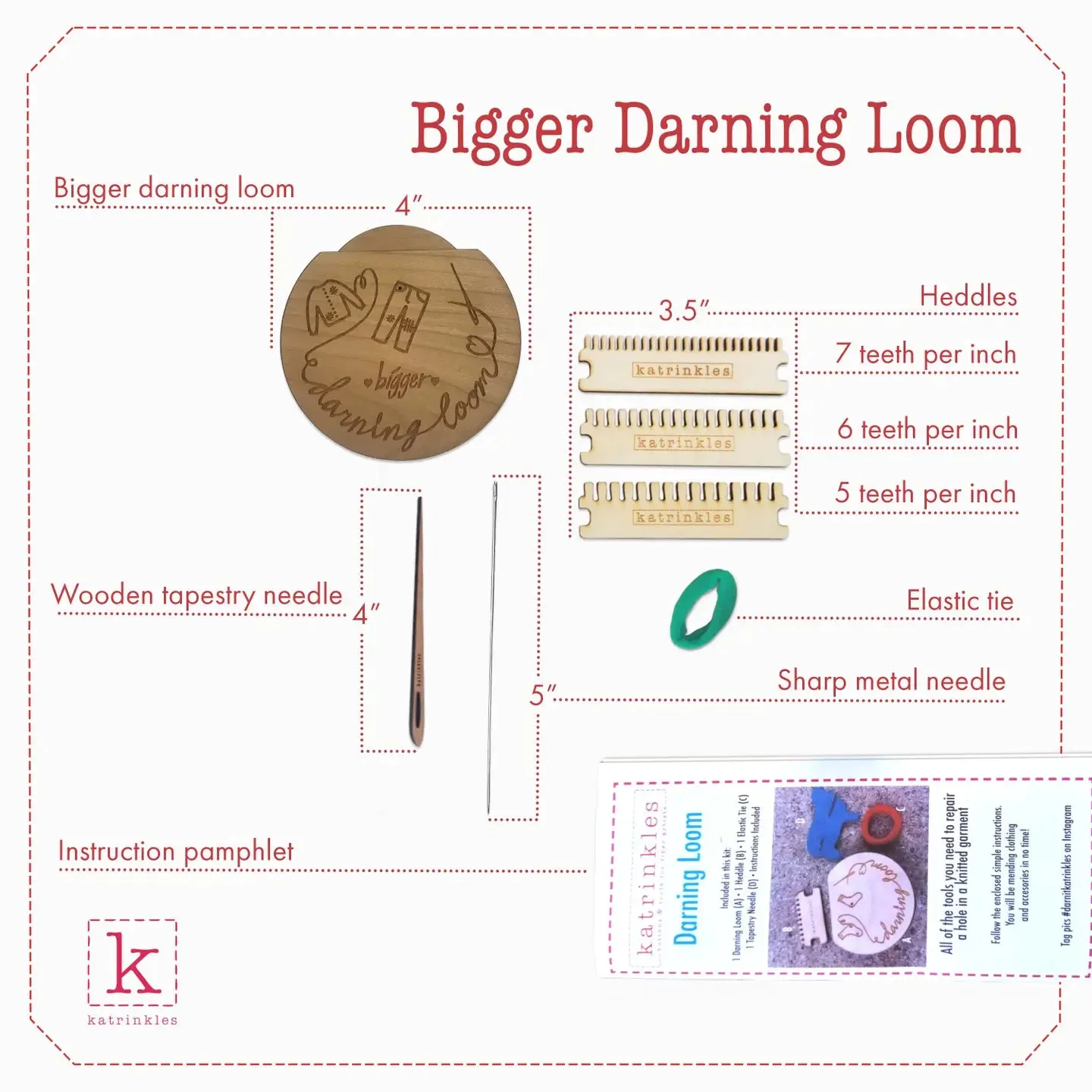 Katrinkles - Bigger Darning & Mending Loom Kit