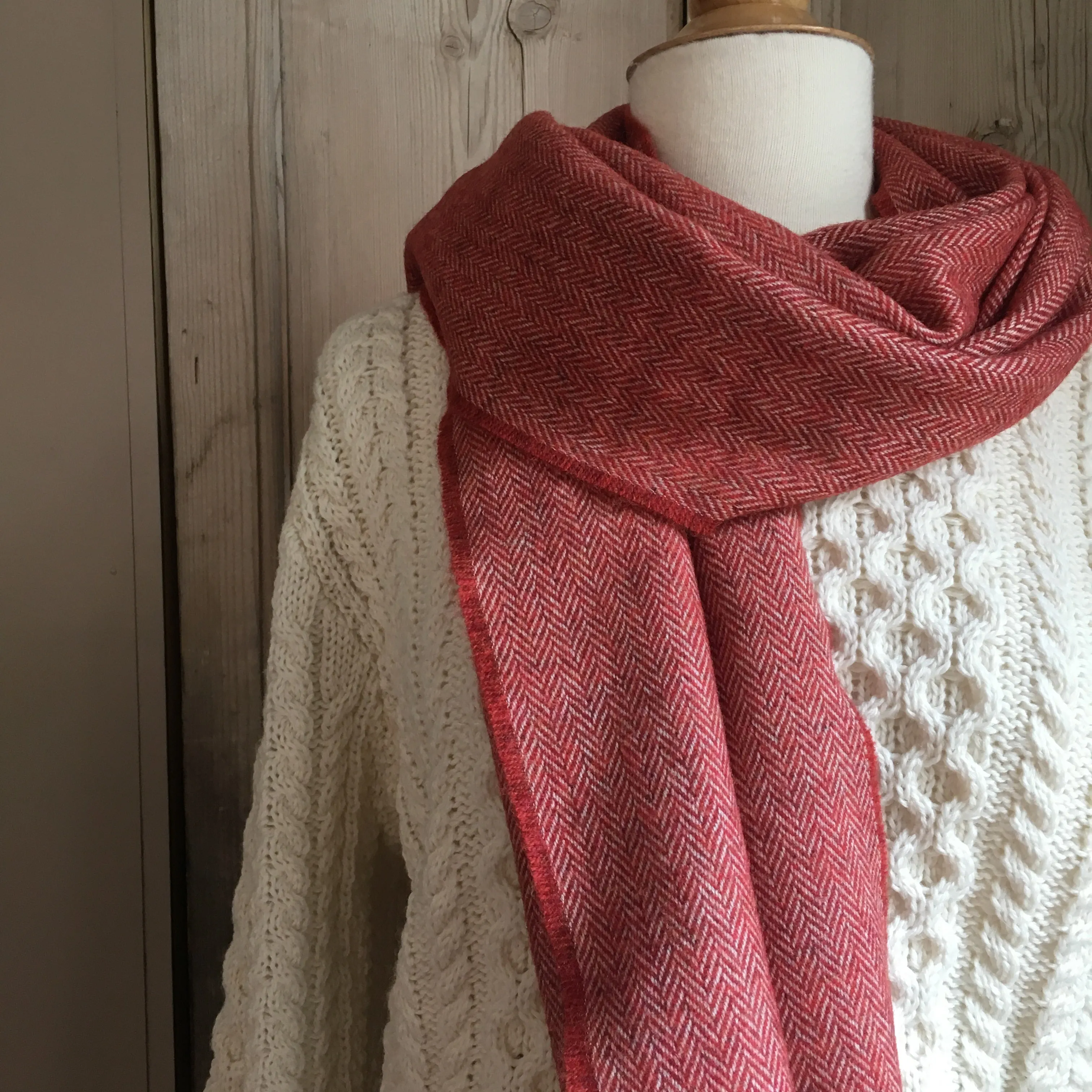 McNutt | Unisex Lambswool Scarf | Tabasco Herringbone