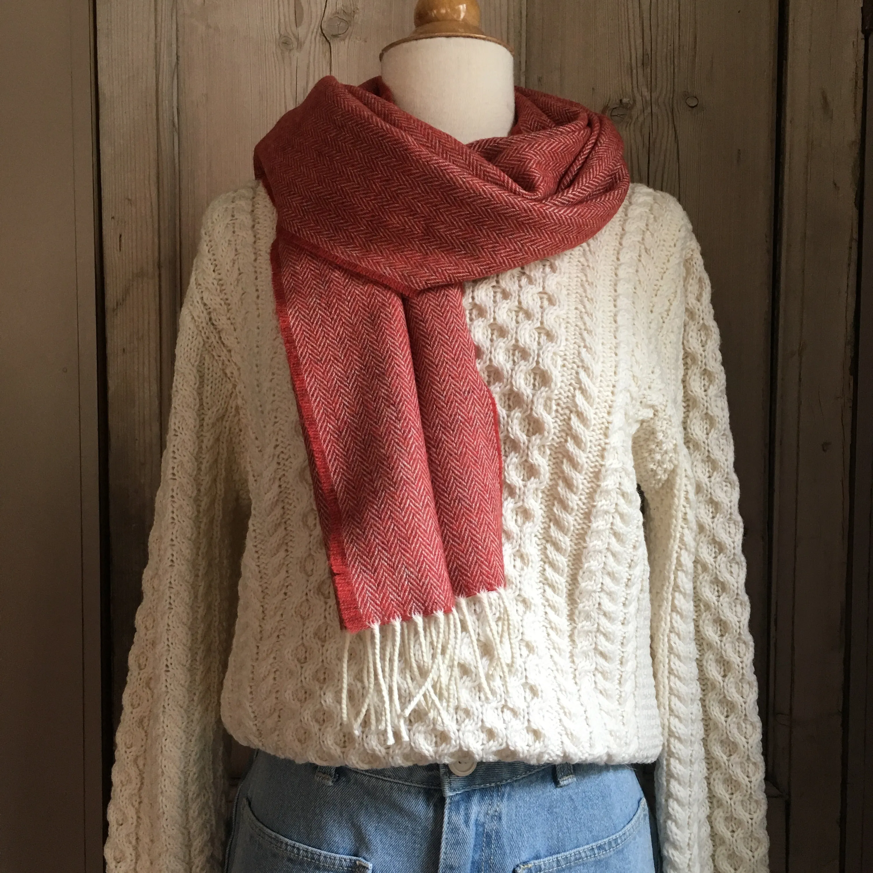 McNutt | Unisex Lambswool Scarf | Tabasco Herringbone