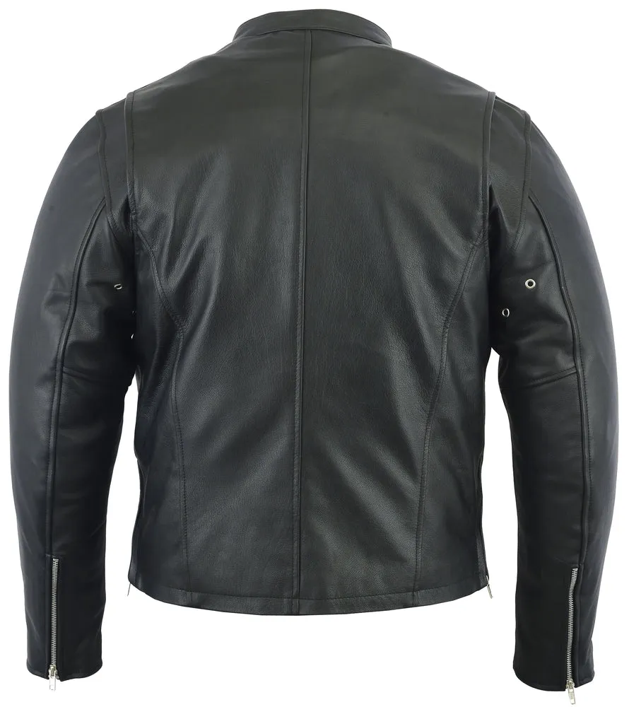 Men’s Black Sporty Cruiser Jacket with Removable hood