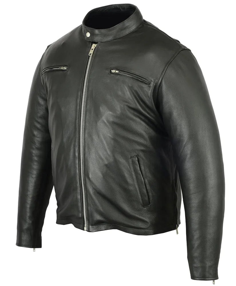 Men’s Black Sporty Cruiser Leather Jacket