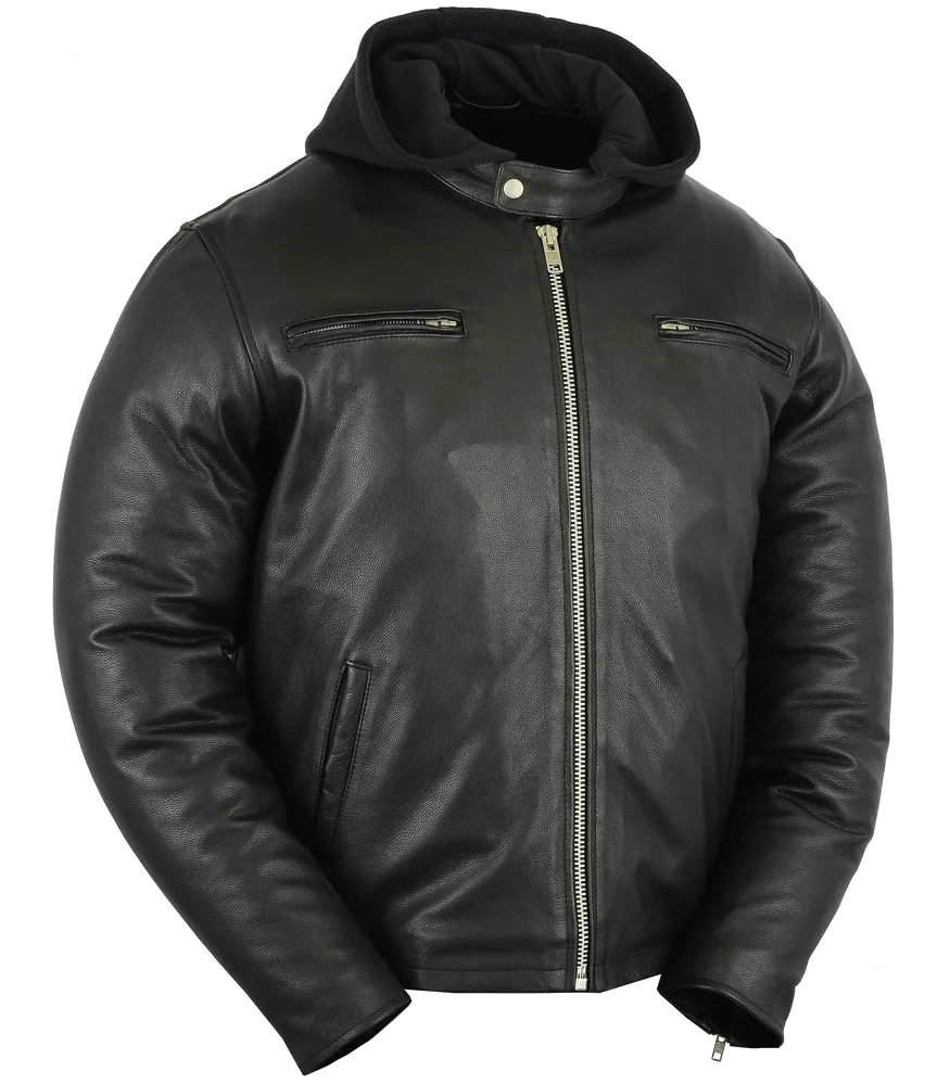 Men’s Black Sporty Cruiser Leather Jacket