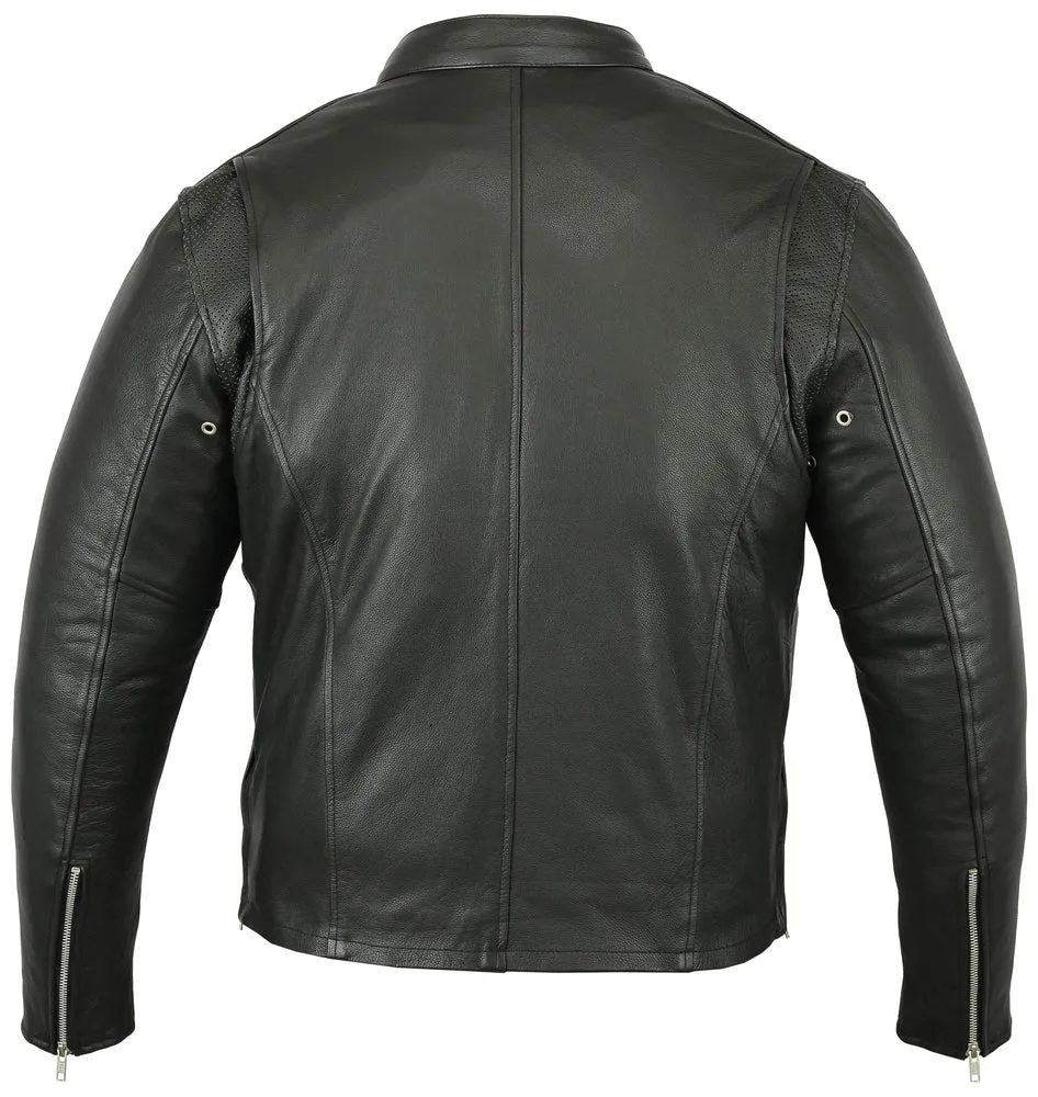 Men’s Black Sporty Cruiser Leather Jacket