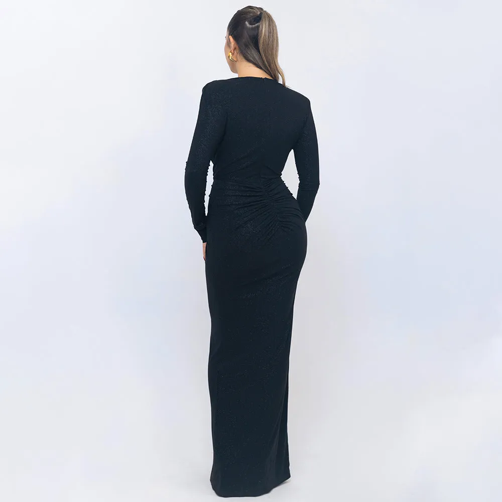 Monica | Glitter V-Neck Maxi Dress