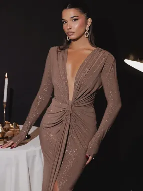 Monica | Glitter V-Neck Maxi Dress