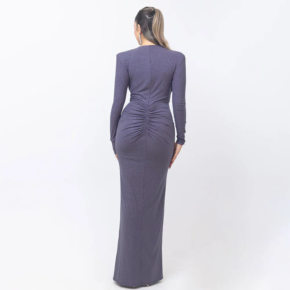 Monica | Glitter V-Neck Maxi Dress