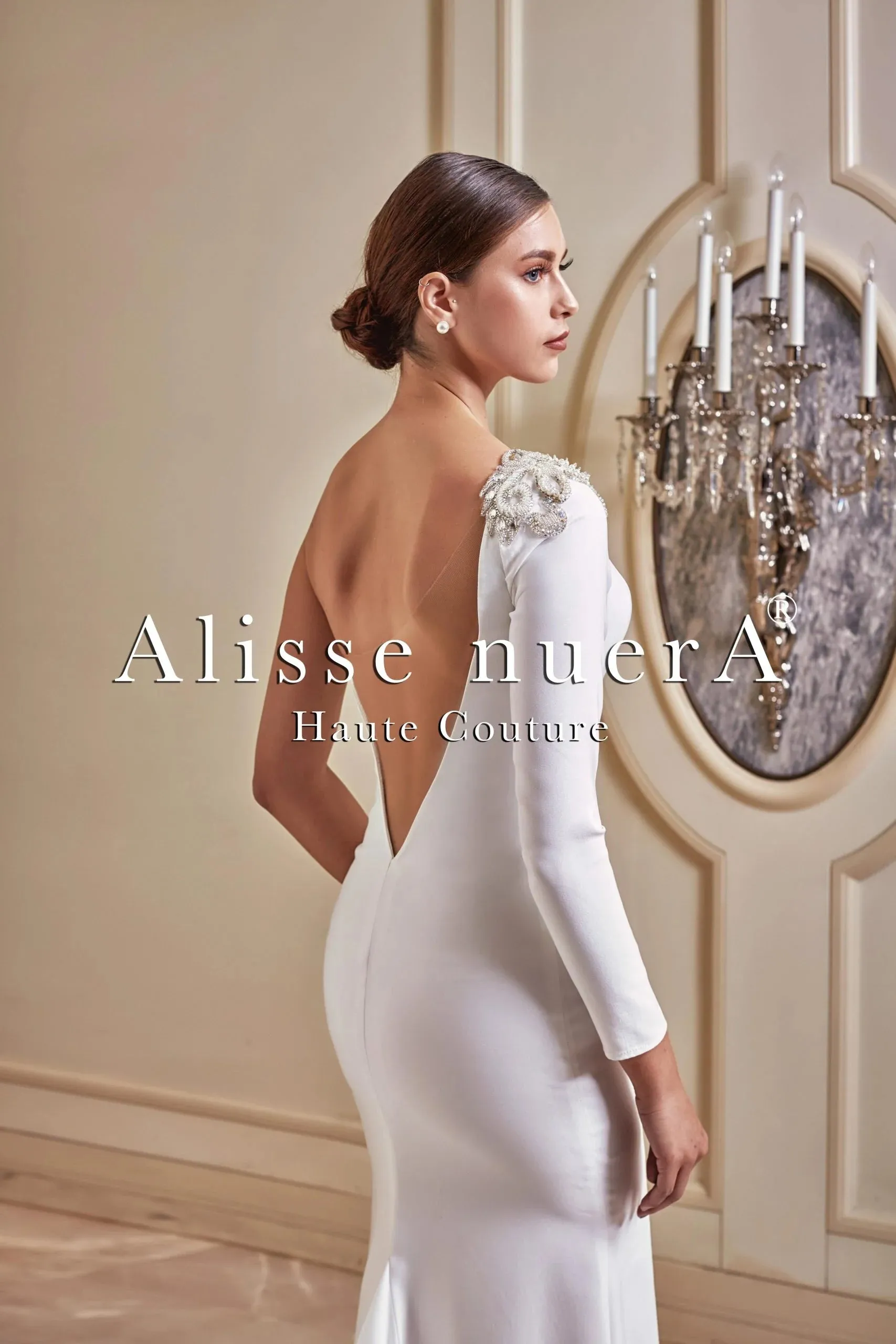 One Shoulder Satin Mermaid Wedding Dress