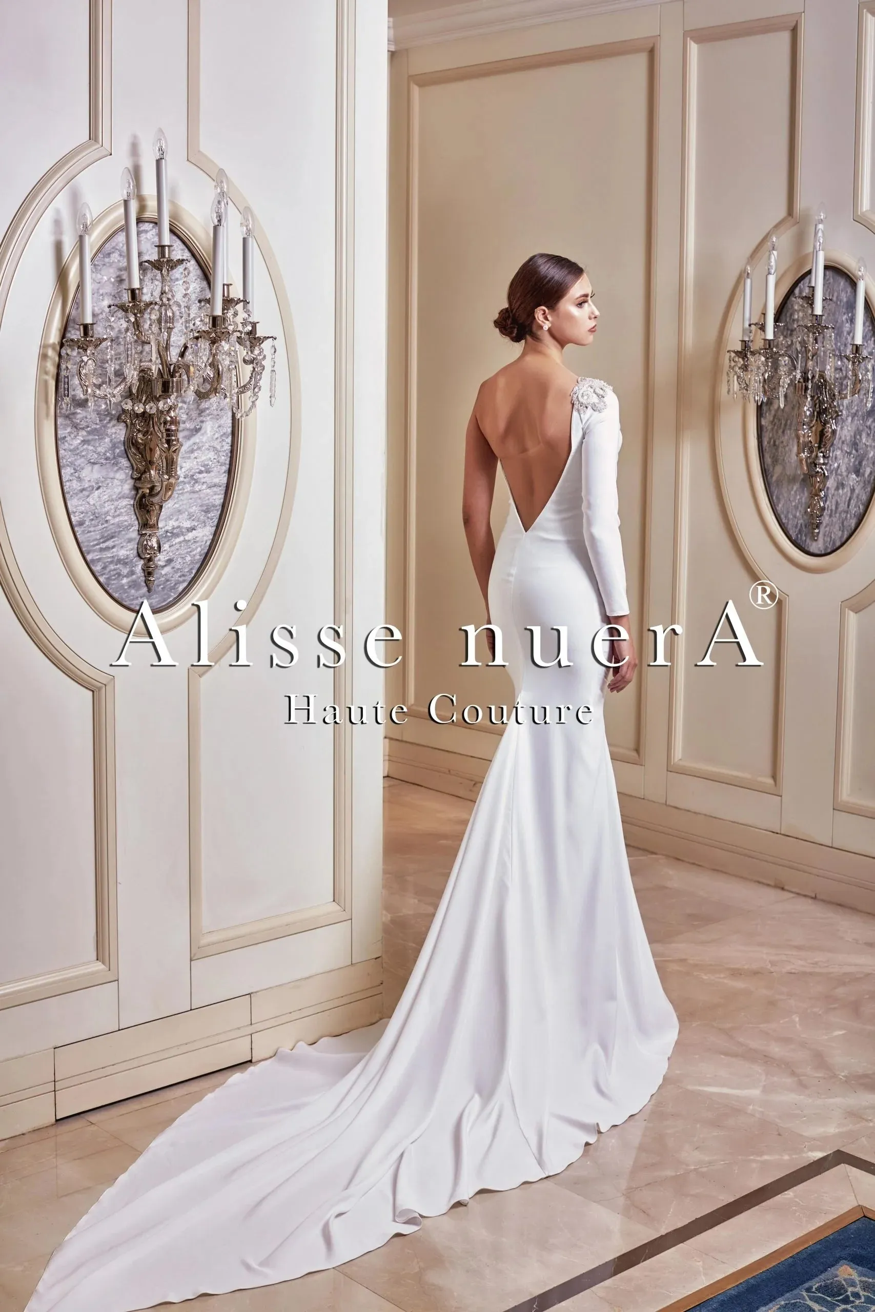 One Shoulder Satin Mermaid Wedding Dress