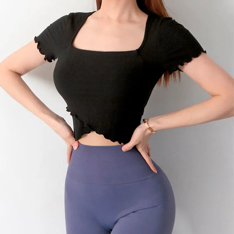 Softie Aesthetic Ruffle Edge Crop Top
