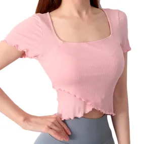 Softie Aesthetic Ruffle Edge Crop Top