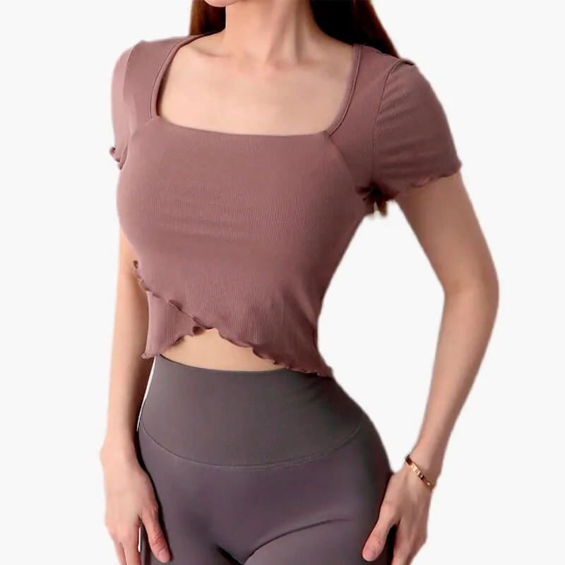 Softie Aesthetic Ruffle Edge Crop Top
