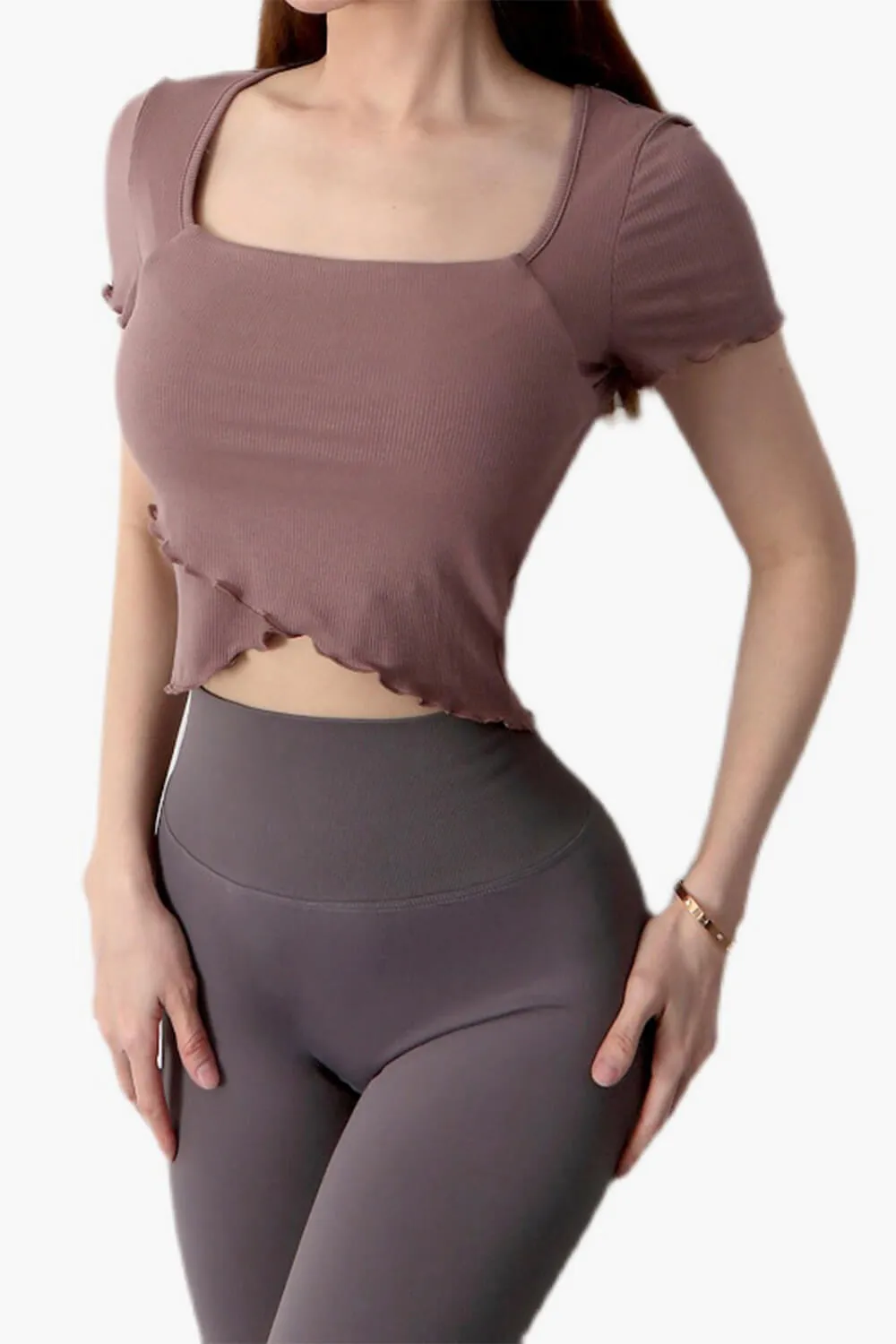 Softie Aesthetic Ruffle Edge Crop Top