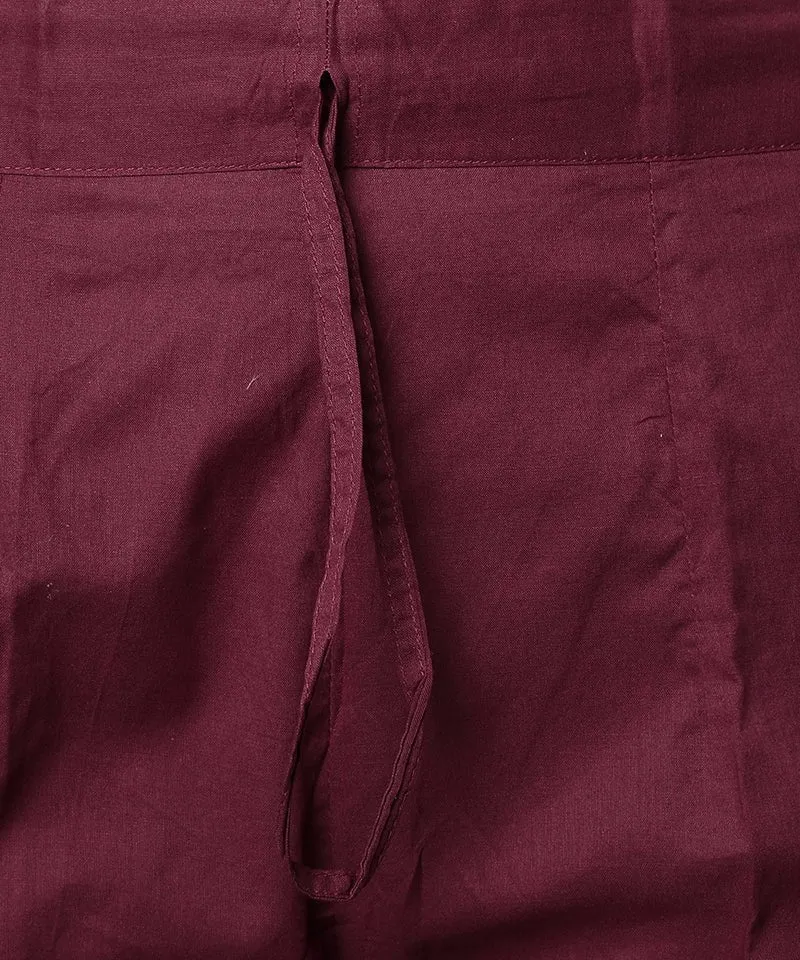 Straight Fit Wine Drainpipe Pants